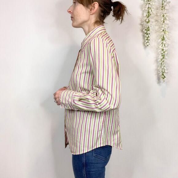 RARE ROBERT GRAHAM striped button down shirt paisley cuffs preppy coastal 2644 - Picture 3 of 16